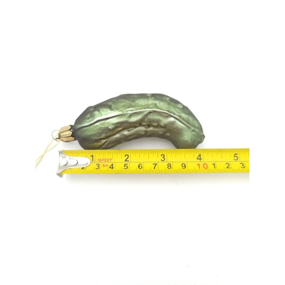 Green‎ Glass Pickle Christmas Tree Ornament 4